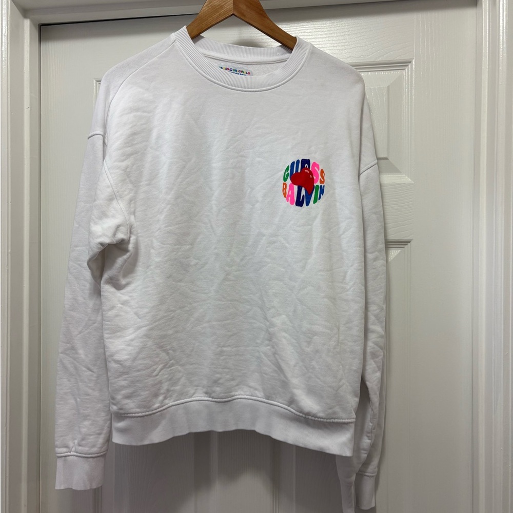 Guess Originals Sweater J Balvin Amor Crewneck White Sweathshirt